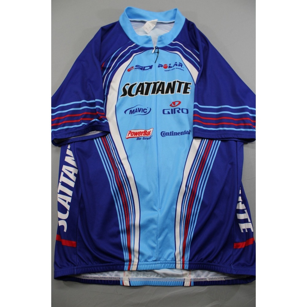 Scattante Biking Jersey Shirt Zip Up Short Sleeve 2XL Shimano Powerbar